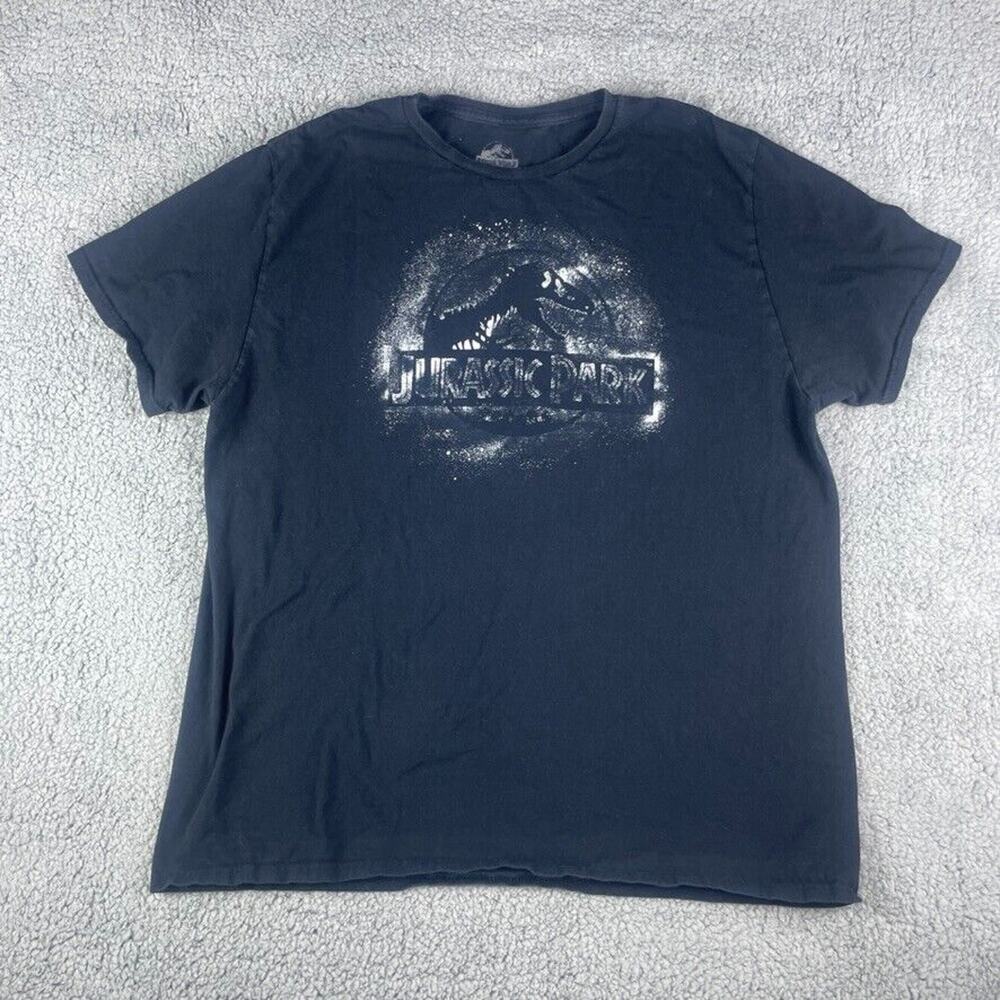 Jurassic World Men's XL Black White Jurassic Park Short Sleeve Shirt